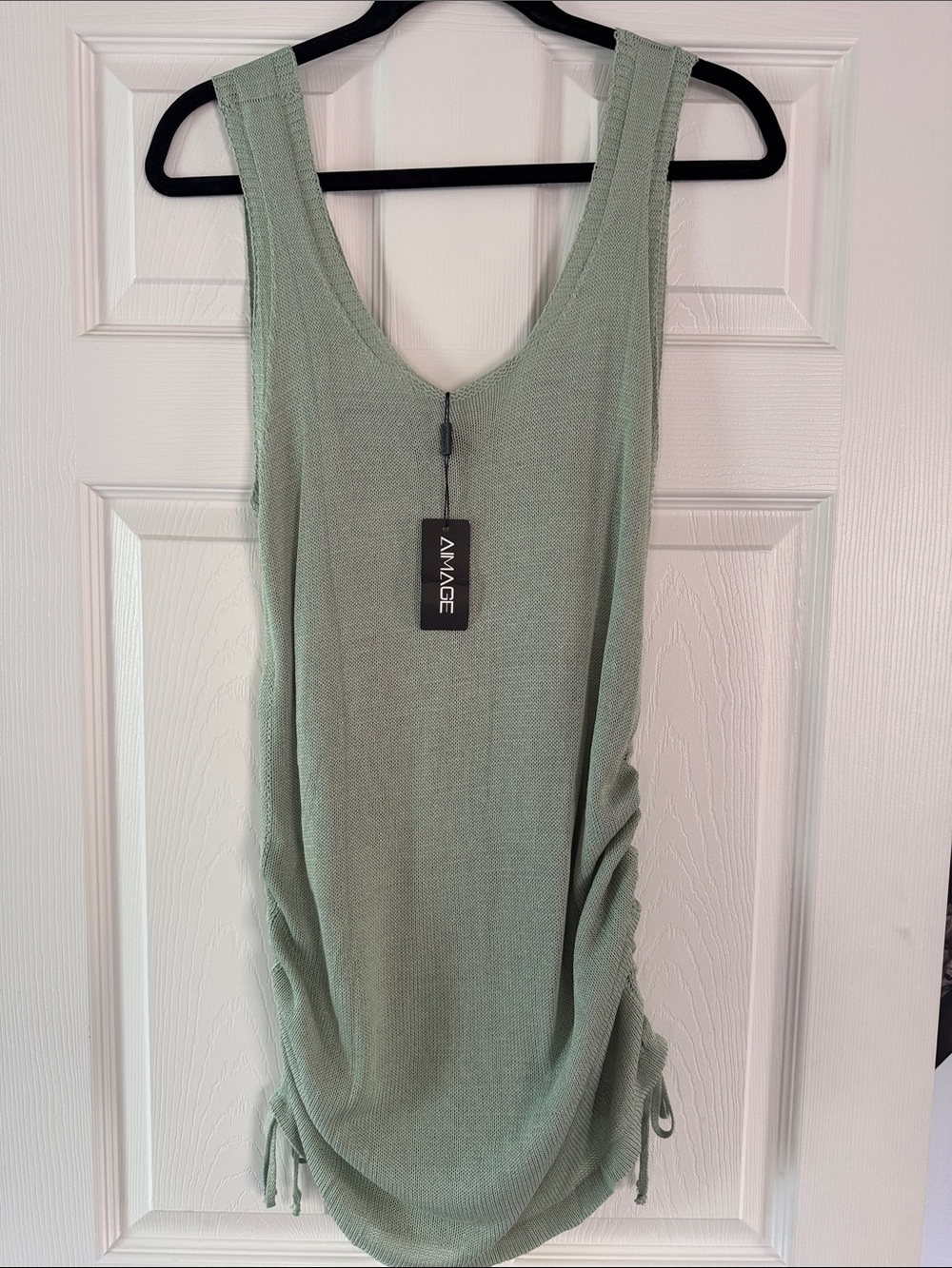 Light Sage Knit Coverup Dress